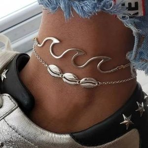 🆕️ 2 layer beachy anklet set